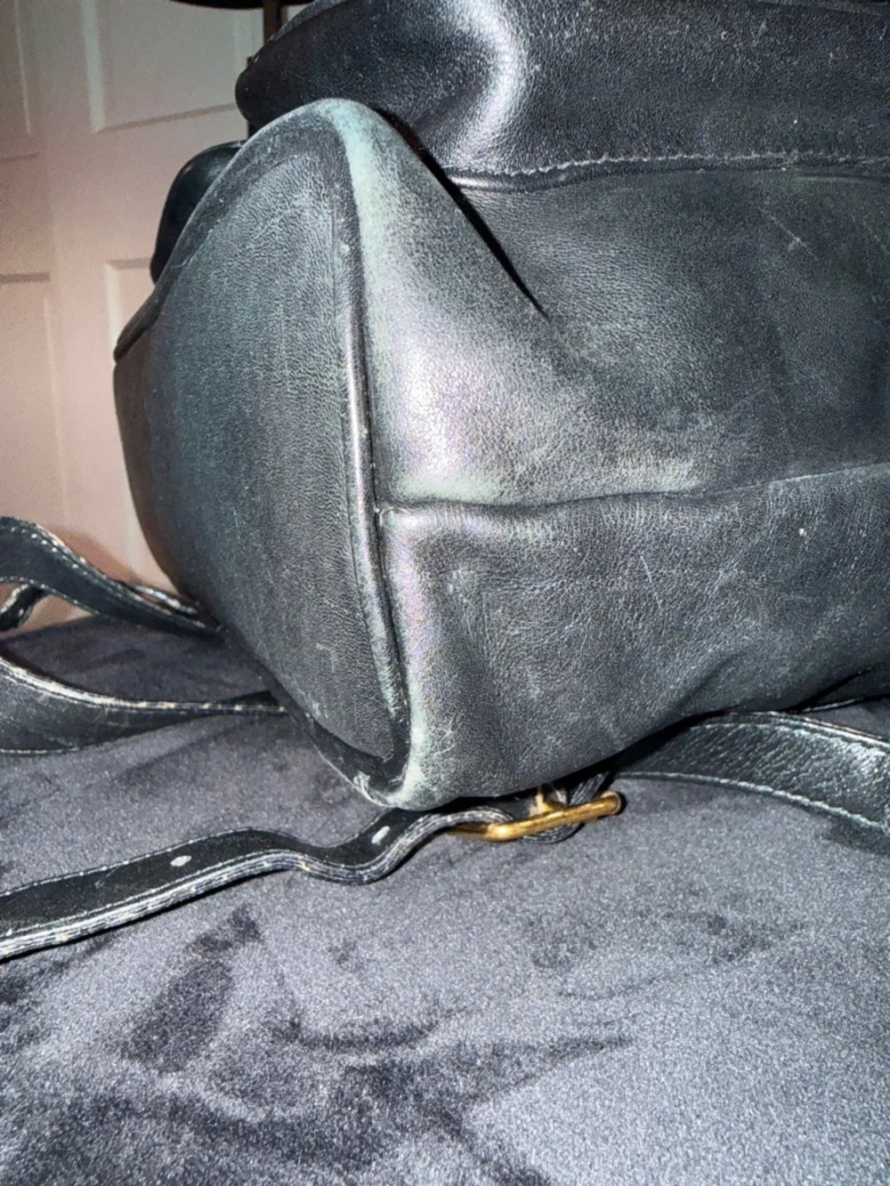 Gucci Vintage Bamboo Backpack Black Leather  Bag - Picture 7 of 10